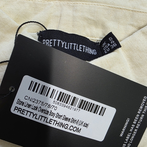 PrettyLittleThing Womens Oversize Light Cream Button Down Shirt - Picture 2 of 3